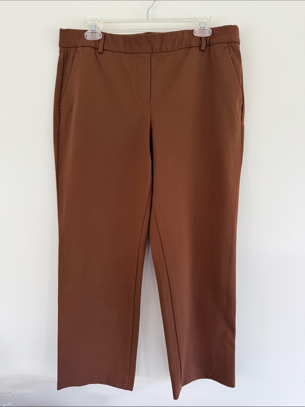 Talbots Warm Chocolate/Chestnut Brown Straight-Leg Women's Pull-on Pants, 14P